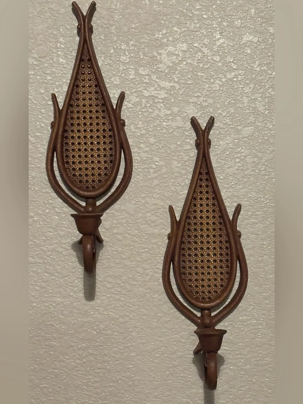 Vintage Homco Plastic Candle Holders Wall Sconces Made In USA Set of 2